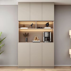 Meubles de salon salle à manger cave à vin <span class=keywords><strong>accent</strong></span> moderne rangement nordique buffet en bois avec vitrine en verre
