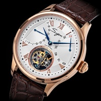 Montre-bracelet pour homme Sugess Tourbillon, mécanique à remontage automatique, mouvement original 8004, analogique, date, fonctions squelette, acier inoxydable