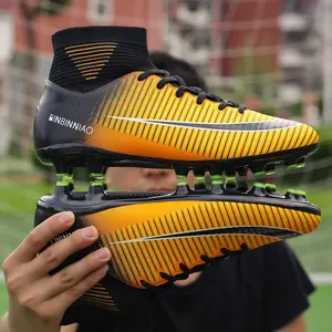 מפעל אישית גברים כדורגל סוליות נעליים גבוהה למעלה כדורגל נעלי כדורגל מקורי דשא Zapatos דה Futbool