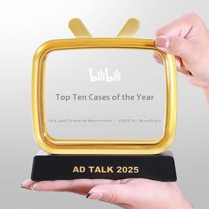 Trofeo <span class=keywords><strong>de</strong></span> metal personalizado, nuevos premios <span class=keywords><strong>de</strong></span> espejo lateral para fotografía <span class=keywords><strong>de</strong></span> vídeo en vivo, Vídeo corto, trémolo, elogio - Product Image 2