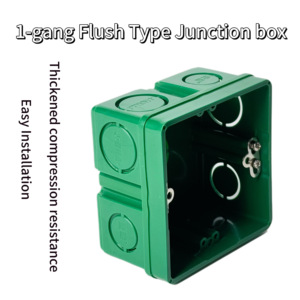 低価格卸売グリーン1ギャングカスタムエンクロージャー埋め込み式プラスチックIP30ジャンクションボックス（住宅/ホテル/オフィス用） - Product Image 3