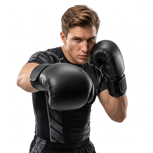 Wholesale FIGHTBRO MS-BG-121 Custom Made Professional Boxing Gloves Faux Leather for Adjustable Hook-and-Loop Wrist <b>Strap</b> - Product Image 2