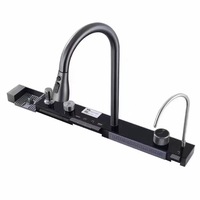 Évier de cuisine multifonctionnel intelligent avec robinet extractible et robinet cascade et accessoires Nano Noir