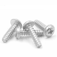 304 Stainless Steel PWB Self Tapping Screws with Cross Recessed Pan Head Integrated Washer Flat Tail Metal Fastening