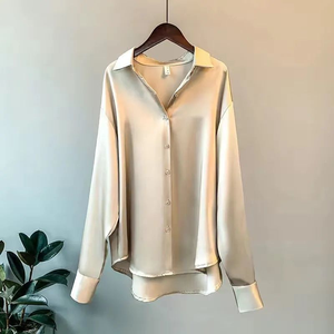 <span class=keywords><strong>Camicia</strong></span> a Maniche Lunghe per <span class=keywords><strong>Donna</strong></span> con Motivo Personalizzato, Tessuto Satinato Morbido, Elegante e di Alta Qualità - Product Image 4