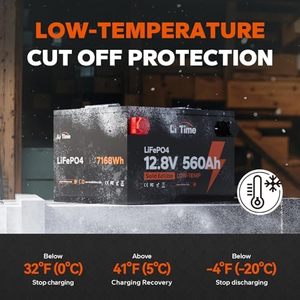 Batterie LiFePO4 12V 560Ah Protection basse température 250A BMS 7168Wh Stockage d'énergie pour système solaire Grille Home <span class=keywords><strong>Lithium</strong></span> Iron Pack - Product Image 4