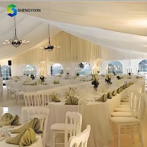 Grandes tentes de mariage transparentes en aluminium Shengyixin pour événements en plein air, taille 10x10, capacité de <span class=keywords><strong>300</strong></span> personnes, tissu PVC, toutes saisons - Product Image 1