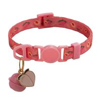 Zachte comfortabele geprinte fruitpatroon cartoon schattige katten- & hondenhalsband van PP materiaal met veiligheidsgesp & belletjes, bulk aanpasbaar