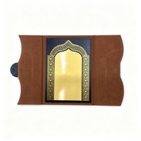 Nouveau porte-certificat pliable en cuir PU, plaque en bois vierge avec support en aluminium, personnalisable pour les plaques de récompense