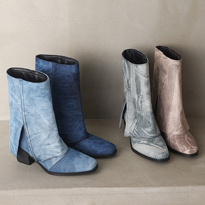 Botas SHIKOL de Tacón Cuadrado con Cordones y Parte Superior de PU Estilo Western, Ligeras y Transpirables, Talla 11, Logotipo Personalizado, Zapatos de Fiesta para Mujer - Product Image 5