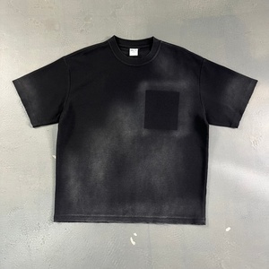 Heavyweight 325gsm Textured <b>Waffle</b> Knit T <b>Shirts</b> Cotton Blend Boxy Drop Shoulder Oversized Custom T <b>Shirt</b> Wholesale - Product Image 4