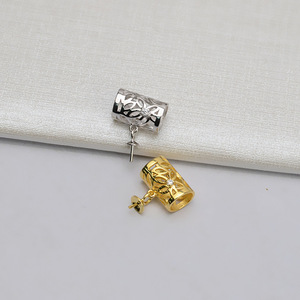 Pendentif en argent S925 Wenchi avec perle, modèle simplifié, accessoires de bijoux DIY, composants semi-finis, référence 13918 - Product Image 3