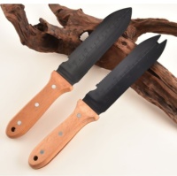 Couteau de jardinage Hori Hori durable, couteau de poche à lame dentelée pour désherber, creuser et découper le sol, avec étui