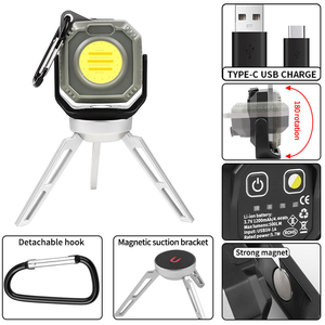 Lámpara de Trabajo COB Plegable de 180 Grados, Recargable por USB, con Soporte <span class=keywords><strong>Magnético</strong></span>, para Inspección, Garaje, Mecánica, Taller - Product Image 6