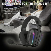 Headset Gaming Nirkabel PSH-408 Over Ear dengan LED RGB, Mikrofon yang Dapat Dibengkokkan, Penerima USB, dan Headband yang Nyaman untuk Gamer PC