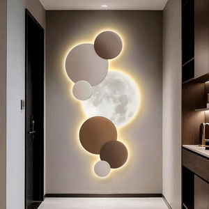Decoración Moderna para el Hogar, Cuadros de Luna, Impresión con Grabado UV, Póster Redondo con LED, Obra de Arte de Cristal y Porcelana, Pintura Abstracta y Arte de Pared - Product Image 1
