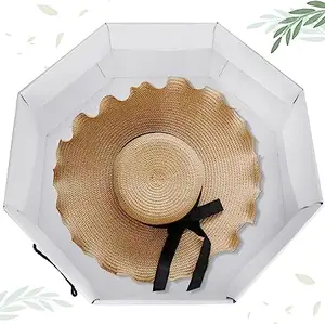 Custom Cowboy Hat Case Container Large Octagon Boxes Cardboard Hat Box With Lid Foldable Travel Hat Boxes For Women Men Storage