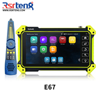 Rsrteng E67 Probador de CCTV de 5.5 Pulgadas, Probador de Cámaras IP 4K, Probador de Cables Coaxiales HD TVI CVI AHD POE, Herramientas de Red WiFi, Rastreador de Cables