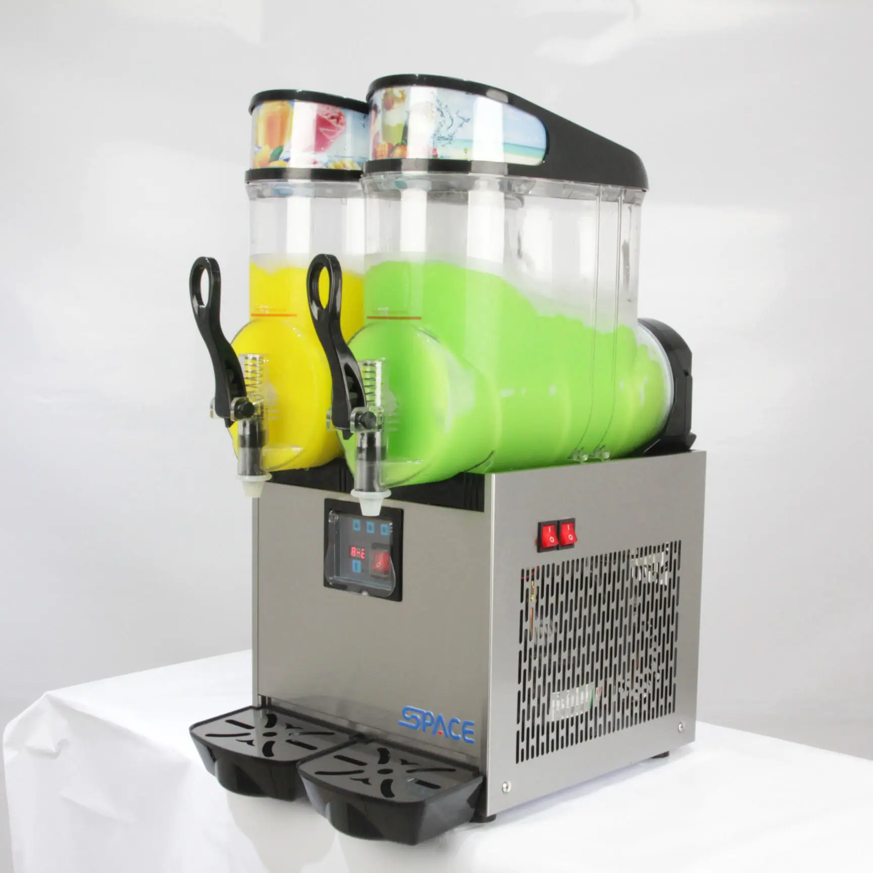 30L 상업 냉동 음료 슬러시 만드는 기계 스무디 아이스 메이커 15L * 2