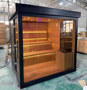 Sauna Exterior Cuadrada de Madera Maciza para 4-6 Personas, Diseño Moderno, Ahorro de Energía, Buen Precio - Product Image 1