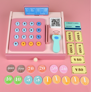 Caja Registradora de madera para niños, juguete, vendedor de <span class=keywords><strong>supermercado</strong></span>, jugando con moneda digital, interacción familiar, regalo para niña - Product Image 3