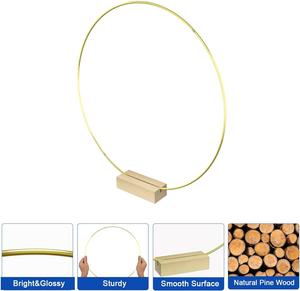 12 pouces métal Floral <span class=keywords><strong>cerceau</strong></span> pièce maîtresse avec support pour <span class=keywords><strong>table</strong></span> métal macramé or couronne anneau avec supports support - Product Image 5