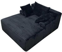 Ensemble de fauteuils inclinables en tissu côtelé compressé avec éponge haute densité pour salon, hôtel, villa - Écologique et pliable