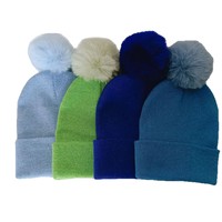 Großhandel Jacquard Gestrickte Unisex-Mütze mit Großem Fell-Pompon Einfarbiger Vielseitiger Pullover-Hut