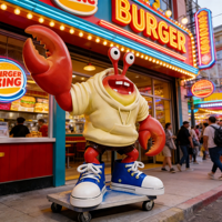 Statue de crabe sculptée en résine durable et illuminée - Taille personnalisable, modèle de dessin animé, lumières LED à économie d'énergie, usage commercial