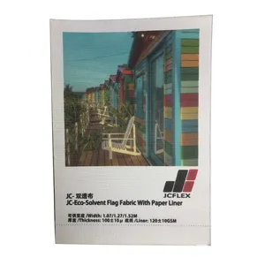 Bahan cetak kain bendera nonair ramah lingkungan dengan kotak iklan pembuat garis kertas tampilan iklan meja cetak UV