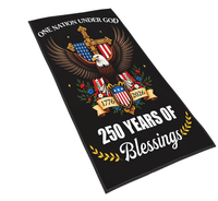 Serviette de plage personnalisée avec logo, motif drapeau USA 250e anniversaire de l'indépendance 1776-2026, sans sable