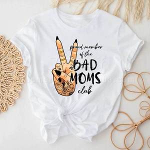 Fier membre du <span class=keywords><strong>Bad</strong></span> Moms Club prêt à appuyer sur l'autocollant pour vêtements Tshirt Garment - Product Image 6