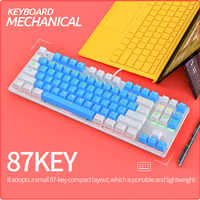 Ancreu-clavier mécanique de jeu à 87 touches, avec interrupteur bleu et noir, rétro-éclairage, USB