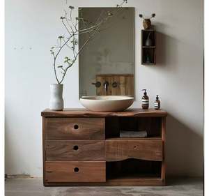 Meuble-lavabo de salle de bain en bois de style moderne et luxueux, design personnalisé, avec miroir intelligent - Product Image 6