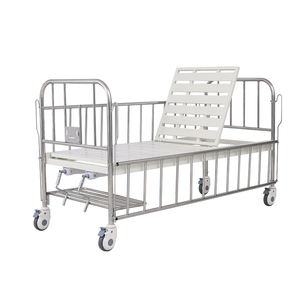 Tempat Tidur Perawatan Manual Anak dengan Engkol Ganda - Furnitur Rumah Sakit Anak Modern dengan Pagar Pengaman Stainless Steel untuk Penggunaan Luar Ruangan - Product Image 4