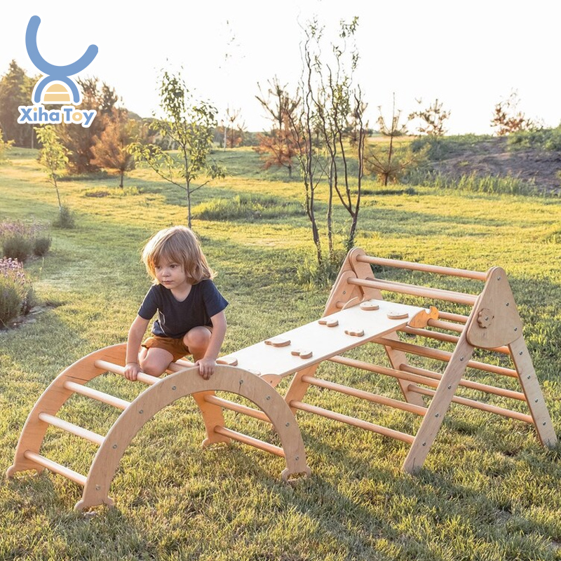 XIHA Piklers треугольная складная деревянная треугольная лестница для скалолазания с рампой для раздвижного скалолазания в помещении детская игровая площадка для спортзала