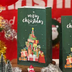 Bolsas de Regalo Pequeñas de Papel Ecológicas para Navidad, con Laminación, Logotipo Personalizado, Bolsas de Papel Kraft Marrón y Blanco, Más Vendidas - Product Image 2