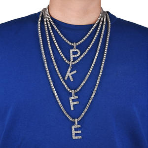 Hiphop glacé initiale collier femmes mode bijoux 2020 - Product Image 3