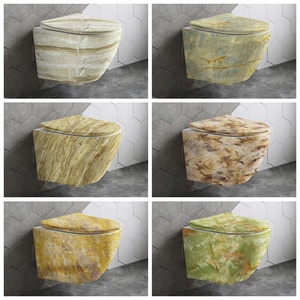 Nouvelle Arrivée - Toilette Murale en Marbre pour Hôtel, WC Suspendu Sans Cercle avec Abattant à Fermeture Douce pour Salle de Bain - Product Image 4