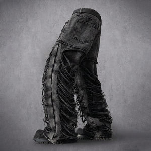 DiZNEW 2025 Jeans da Uomo Silhouette Oversize a Gamba Larga per un Movimento Senza Sforzo Jeans Distintivi del Produttore Jeans <span class=keywords><strong>Cargo</strong></span> da Uomo - Product Image 2