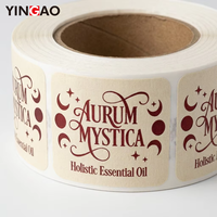 Autocollants personnalisés Yingao, dorure à chaud or rose, autocollants pour flacons cosmétiques noirs, étiquettes en papier vinyle imperméables à forte adhérence