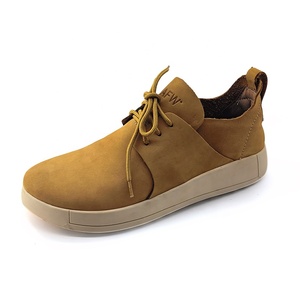 Chaussures <span class=keywords><strong>bateau</strong></span> montantes pour hommes en cuir véritable jaune, <span class=keywords><strong>tendance</strong></span>, décontractées, à lacets, faciles à enfiler, antidérapantes, style pieds nus, pour le printemps, vente en gros - Product Image 1