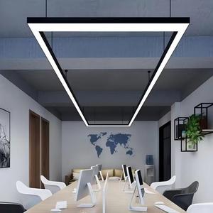 Custom Iron Led Linear Lamps Rectangular Led Light Fixture Led Linear Light System Dimmable 30000 Hours Lifespan For Lighting