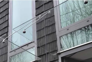 Curvo all'aperto residenziale acrilico di alluminio vetro temperato stratificato tetto di vetro porta <span class=keywords><strong>in</strong></span> acciaio inox sistema di baldacchino - Product Image 6