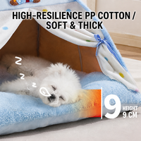 Lit-tente semi-fermé en peluche chaude pour animaux de compagnie, toute saison, maison-caverne sécurisée pour petits chiens et chats, pour intérieur, sans assemblage