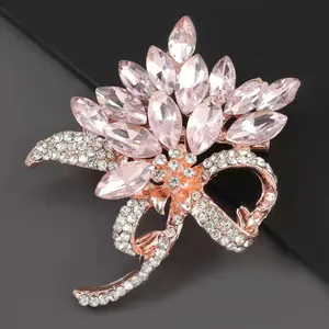 Broche en alliage pour femmes, ensemble de bijoux lumineux, diamant super flash, fleur, accessoires coréens, mode
