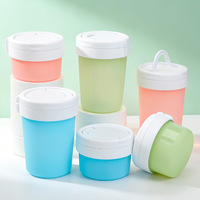 Nieuwe siliconen bewaarpotten voor levensmiddelen, 500ml/1000ml, magnetronbestendig, gedeeld, voor volkoren granen, keuken, koelkast, afhaalmaaltijden, fruit