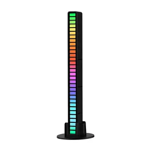 RGB 16-LED Luz ambiente Áudio Decoração de Sala Computador Desktop Plug-In Acústico Plug-In Piso de Canto com Controle por Aplicativo