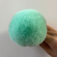 Pompons en fausse fourrure moelleuse en gros avec boucles élastiques / Pompons uniquement, respectueux de l'environnement, imitation fourrure de lapin Rex