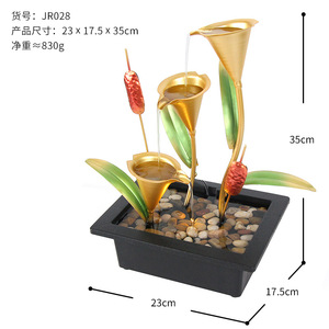 Fuente de Agua Moderna de Hierro para Interiores, Decoración de Mesa Feng Shui, Adornos de Agua para el Hogar, 2024 - Product Image 5